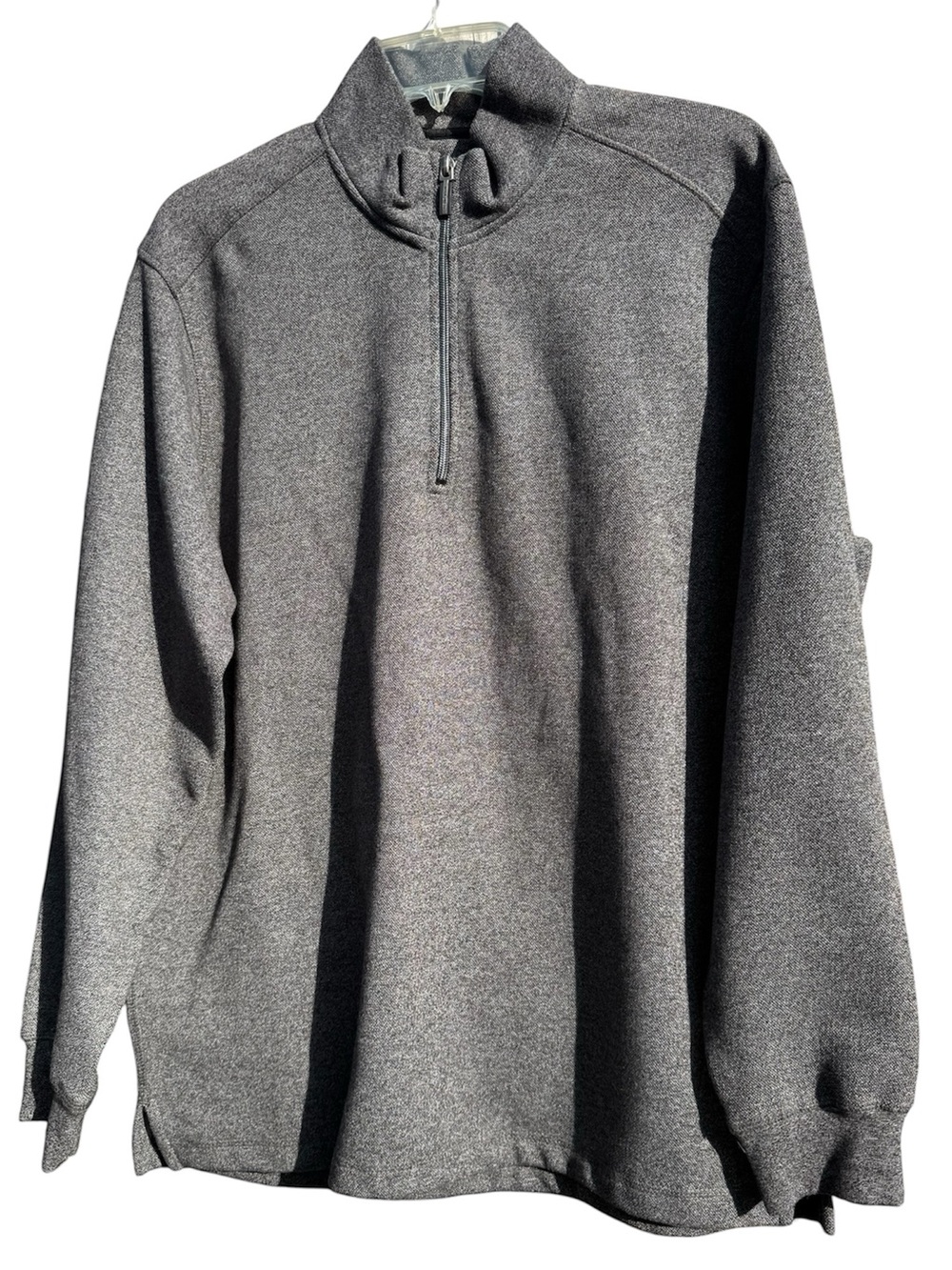 RAINFOREST Sz L EUC Men's Zip-Front Fleece Pullover - Charcoal